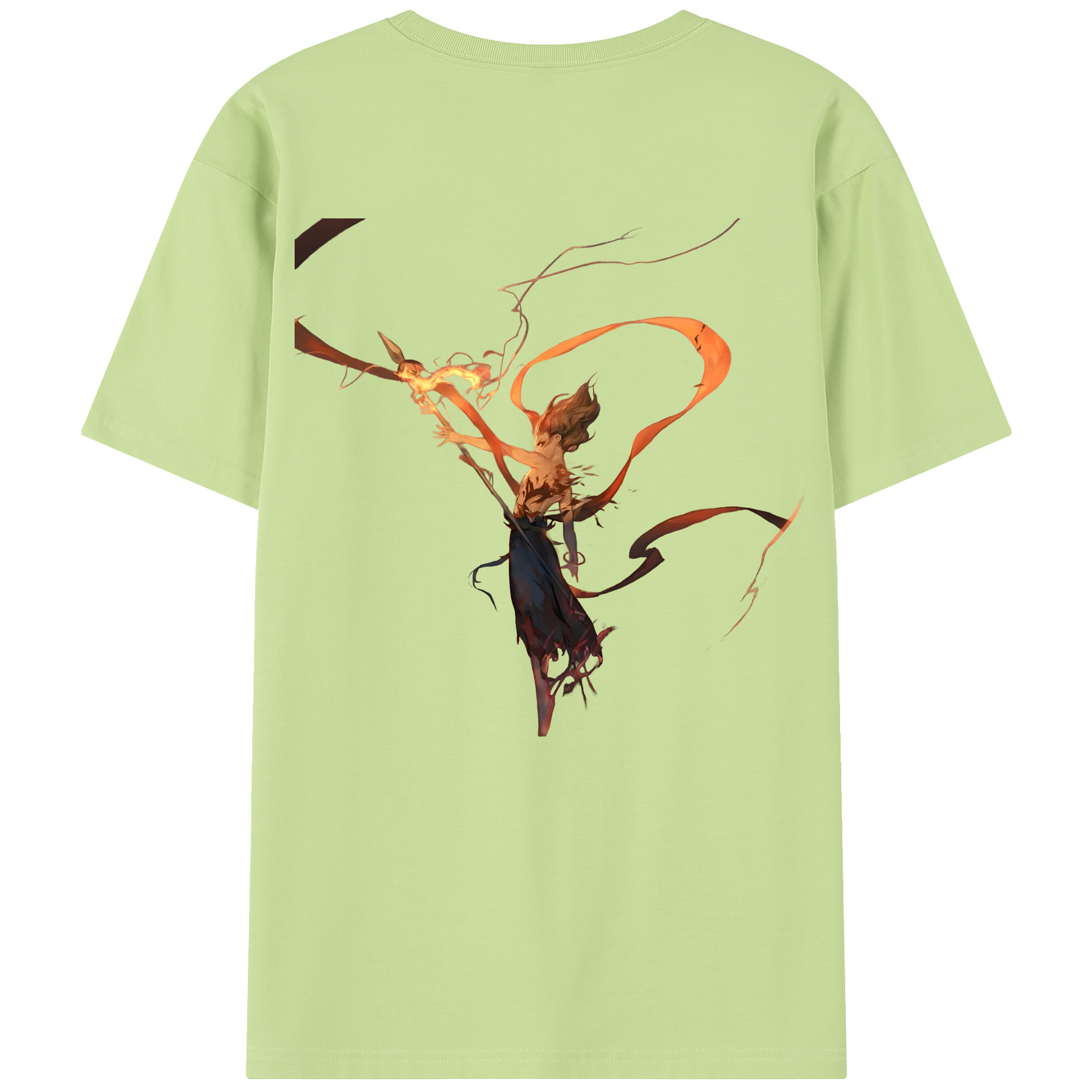 （画像用） Ne Zha 2 ナタ 魔童の大暴れ 綿100％半袖Tシャツ（背面プリント）